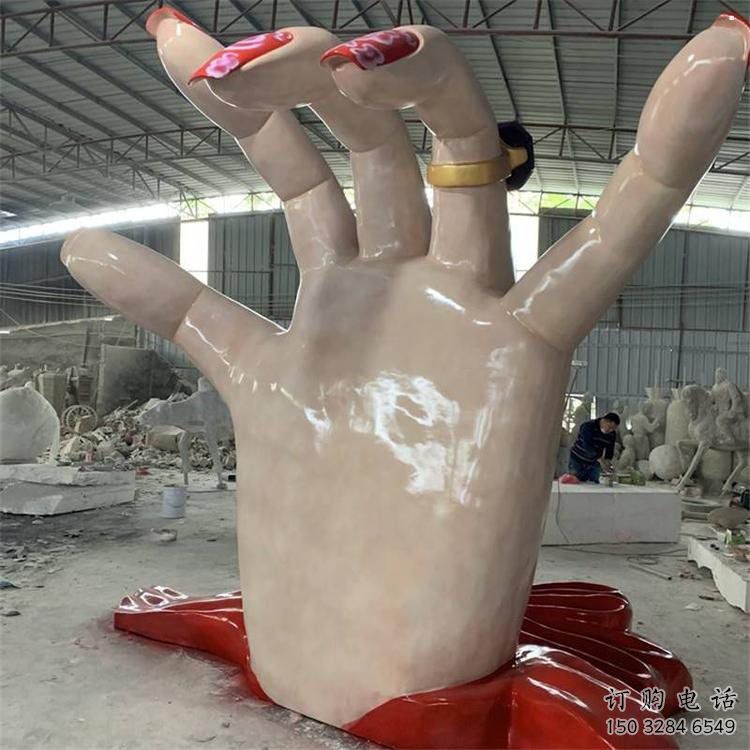 手指雕塑觀賞型，景區(qū)雕塑，不銹鋼手指雕塑廠家指用