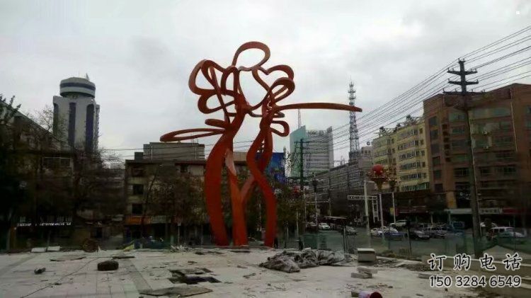 鏤空樹雕塑，彩鋼制作，烤漆鏤空樹雕塑生產廠家