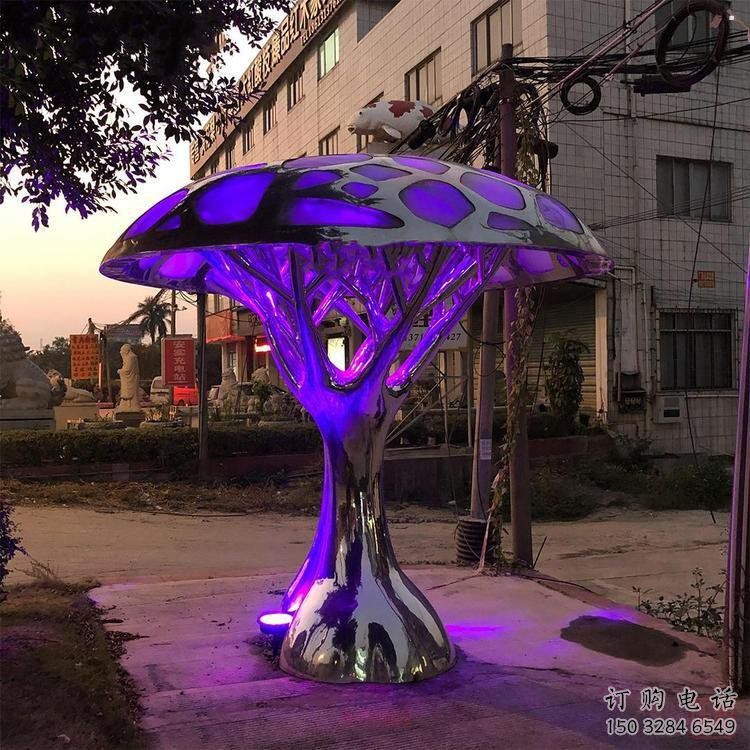 燈光樹雕塑精品，景觀雕塑，不銹鋼燈光蘑菇樹雕塑生產商