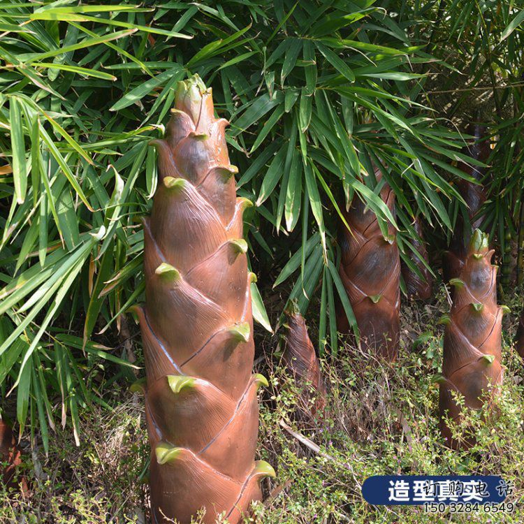 竹筍雕塑訂做，景觀雕塑，彩繪不銹鋼竹筍雕塑提供