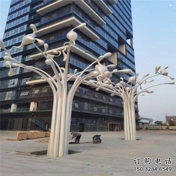 風(fēng)鈴樹雕塑定做，廣場(chǎng)系列，不銹鋼風(fēng)鈴樹雕塑制作