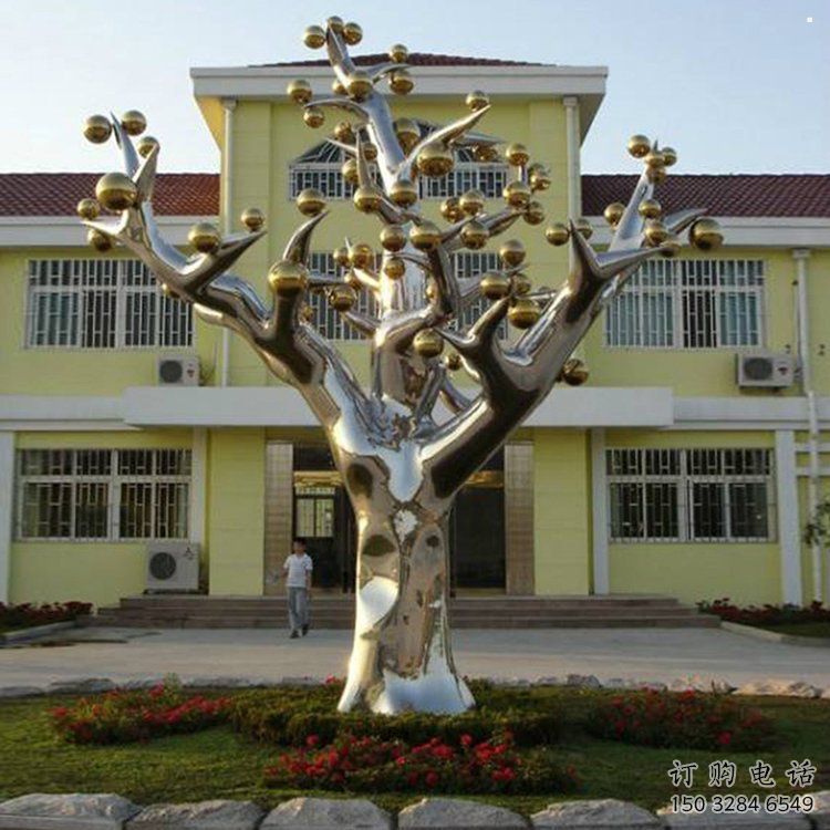 樹干雕塑供需，室外軟裝，藝術(shù)不銹鋼樹干雕塑指用