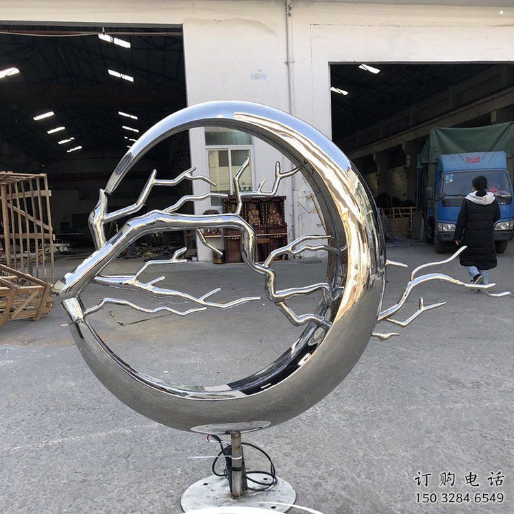 圓環(huán)樹雕塑服務(wù)商，美陳雕塑，不銹鋼圓環(huán)樹雕塑訂做