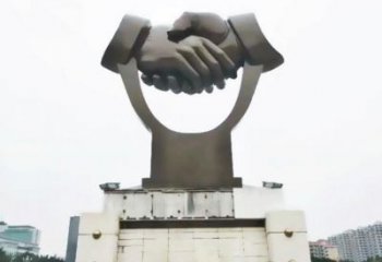 握手雕塑定價(jià)，室外雕塑，不銹鋼握手雕塑廠家精品