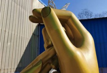 握手雕塑精選，街景小品，不銹鋼握手雕塑指用廠家