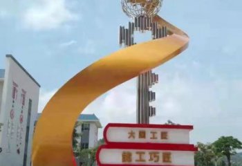 疊書雕塑廠家，彩鋼制作，景觀不銹鋼疊書雕塑優(yōu)價
