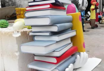 疊書雕塑廠家，彩鋼制作，不銹鋼疊書雕塑廠家