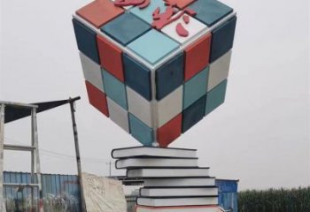 疊書雕塑工廠選用，街道標識，不銹鋼疊書雕塑制作