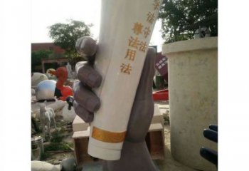 手卷雕塑異型廠家，城市裝飾，玻璃鋼手卷雕塑定做