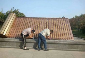 書卷雕塑，仿古景觀雕塑，仿古擺件
