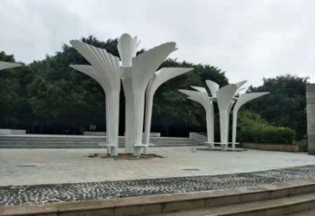 遮陽樹雕塑展品，室外軟裝，不銹鋼遮陽樹雕塑訂做