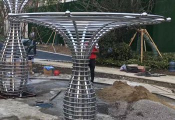 遮陽樹雕塑，彩鋼制作，景觀鏤空遮陽樹雕塑優(yōu)價
