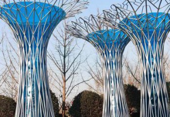 金屬鏤空樹雕塑承接，陸地?cái)[件，烤漆鏤空樹雕塑制造商