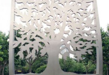 鏤空樹雕塑定價，街頭雕塑，烤漆鏤空剪紙樹雕塑廠家