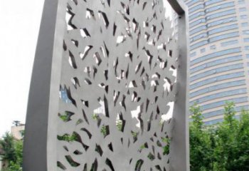 鏤空樹雕塑精品，白鋼構(gòu)件，鏤空剪紙樹雕塑制造廠