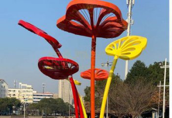 芭蕉葉雕塑訂做，公園雕塑，不銹鋼芭蕉葉雕塑公司