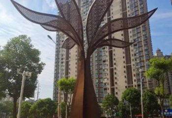 仿真樹葉雕塑，校園雕塑，彩繪仿真樹葉雕塑廠家