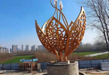 鏤空樹葉雕塑定價，廣場雕塑，烤漆樹葉雕塑優(yōu)價