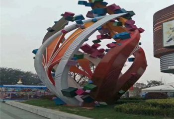 樹(shù)葉雕塑精選，市標(biāo)雕塑，金屬烤漆樹(shù)葉雕塑廠家