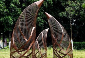鏤空竹筍雕塑制作，景區(qū)案例，鏤空不銹鋼竹筍雕塑定做