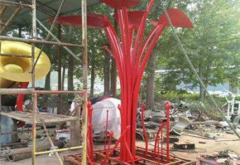 花樹雕塑定做，公園小品，烤漆不銹鋼花樹雕塑定價(jià)