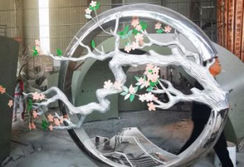 梅花樹雕塑廠家，花園小品，不銹鋼梅花樹雕塑精選