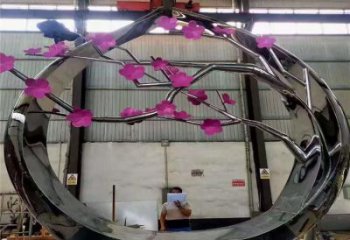 梅花樹雕塑定做，美陳雕塑，不銹鋼梅花樹雕塑廠家
