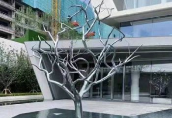 樹干雕塑制造商，多彩藝術(shù)，抽象不銹鋼樹干雕塑精選