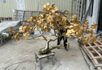 發(fā)財(cái)樹雕塑訂做，美陳雕塑，不銹鋼發(fā)財(cái)樹雕塑優(yōu)選