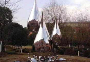 水滴雕塑供應，花園小品，戶外不銹鋼水滴雕塑展品