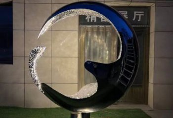 小區(qū)水滴雕塑，拉絲景觀雕塑，抽象效果