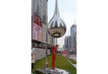 水滴雕塑專供，園林裝飾，不銹鋼鏡面水滴雕塑批發(fā)
