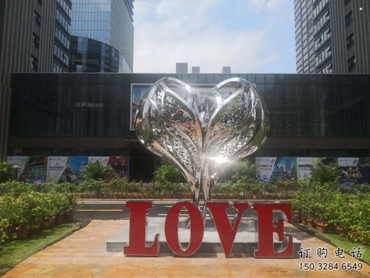 彩繪景觀love雕塑生產(chǎn)，景區(qū)案例，彩繪不銹鋼love雕塑優(yōu)選
