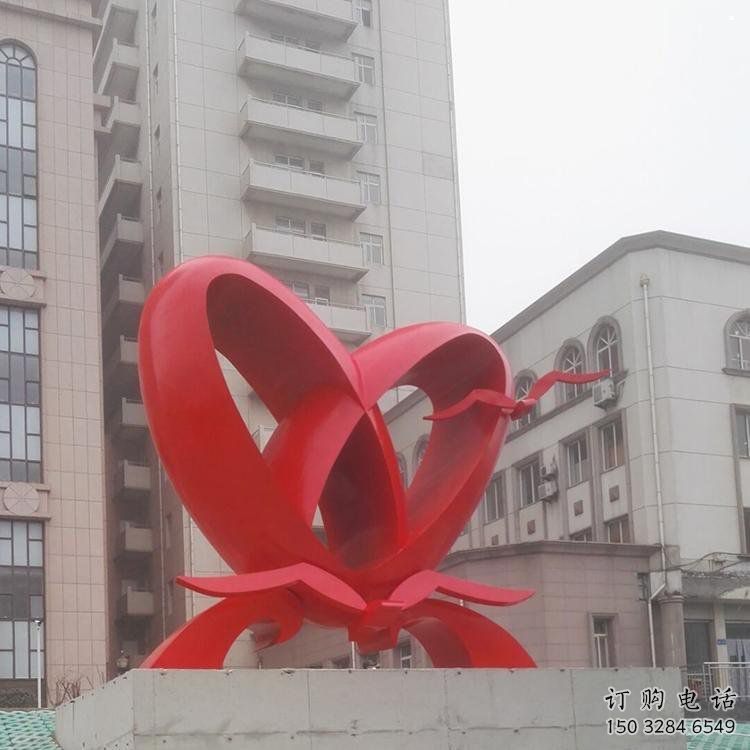 雙心雕塑制造商，城區(qū)小品，不銹鋼雙心雕塑定制