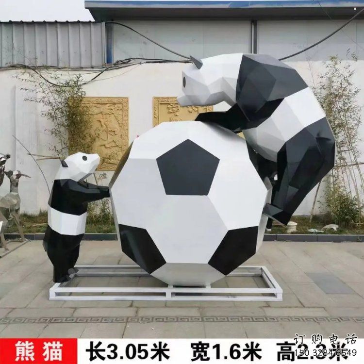 熊貓雕塑制造商，城區(qū)小品，卡通熊貓雕塑制作廠家