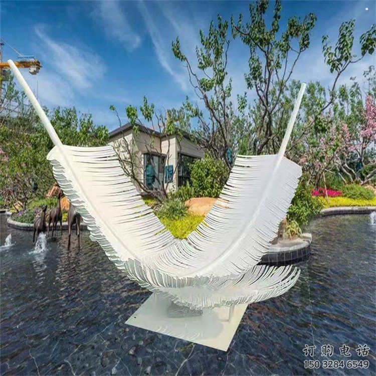 羽毛雕塑擺件供需，彩鋼制作，大型烤漆羽毛雕塑公司