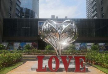 彩繪景觀love雕塑生產(chǎn)，景區(qū)案例，彩繪不銹鋼love雕塑優(yōu)選