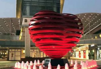 心形球雕塑常用，鋼管組合，不銹鋼烤漆心形球雕塑定價(jià)