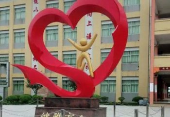 花園桃心雕塑批發(fā)，標(biāo)識(shí)雕塑，展示不銹鋼桃心雕塑優(yōu)選