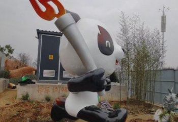 熊貓擺件制造，廣場(chǎng)擺件，景觀卡通熊貓雕塑選定