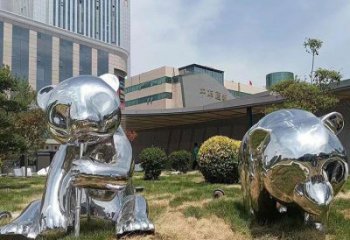 熊貓雕塑造型供需，廣場雕塑，不銹鋼熊貓雕塑選用