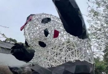 景區(qū)熊貓雕塑優(yōu)選，圓雕體系，鏤空切面熊貓雕塑選定