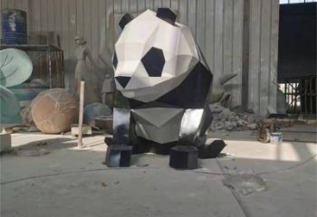 熊貓雕塑精選，陸地擺件，公園切面熊貓雕塑精品