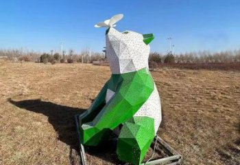 熊貓雕塑精選，露天雕塑，歐式切面熊貓雕塑訂做