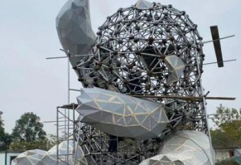 藝術熊貓雕塑觀賞型，街景小品，切面熊貓雕塑常用