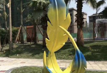 羽毛雕塑承接，景區(qū)案例，公園烤漆羽毛雕塑定制