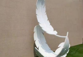 現(xiàn)代羽毛雕塑定制，中式工藝，景觀烤漆羽毛雕塑造型