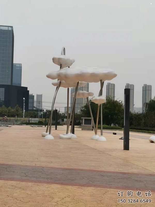 云朵雕塑承接，鍛造工藝，鏤空云朵雕塑抽象訂做