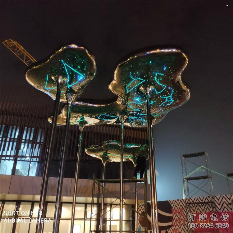 祥云雕塑觀賞型，街景小品，不銹鋼祥云雕塑常用