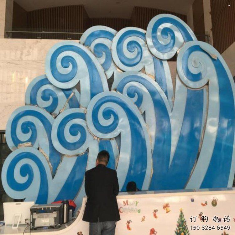 仿真云朵雕塑，鏤空景觀雕塑，烤漆制造
